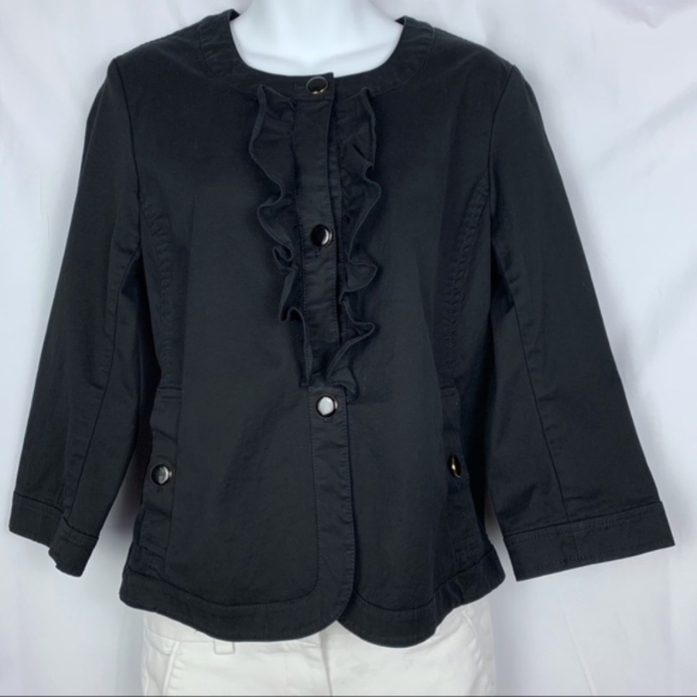 Talbot's women's black jacket/top w ruffle, 12